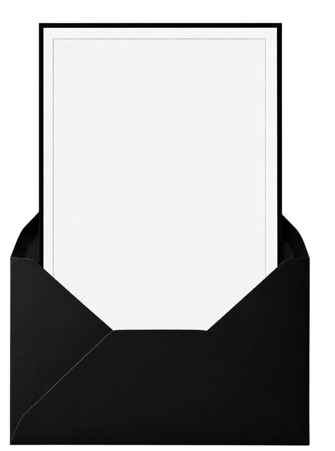 Sobre de invitación con flores blancas