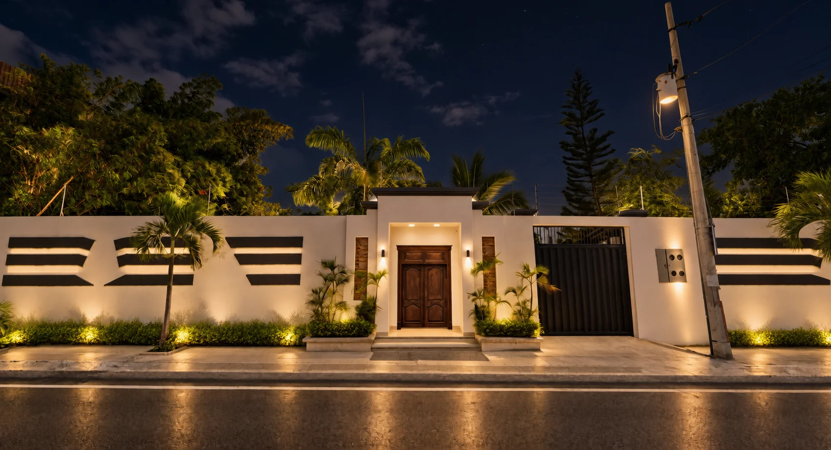 (Nombre del lugar) de noche